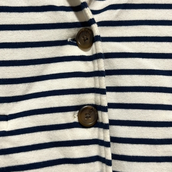 J. Crew Blazer Style Cardigan Sweater XS Striped Soft Stretch Button Front - Picture 3 of 7
